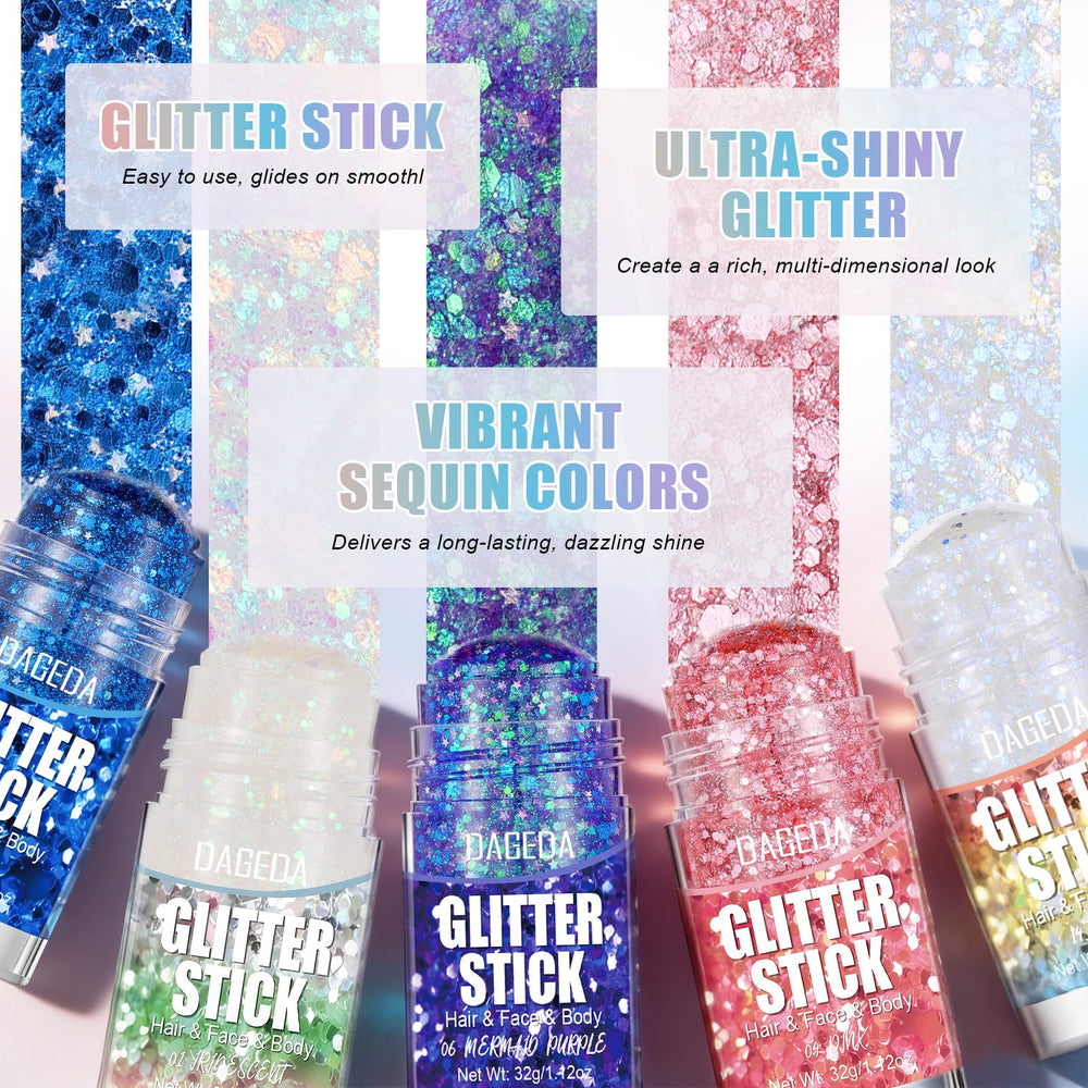 DAGEDA close-up of glitter texture showing holographic particles for vivid sparkle benefit shine