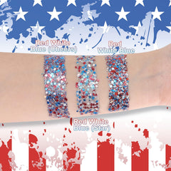 DAGEDA glitter stick beside ruler showing compact 3.1 by 1.5 inch size