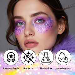 DAGEDA glitter texture applied to skin highlighting quick-dry comfort