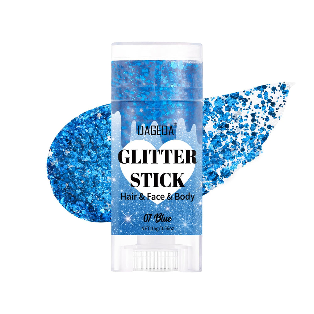 DAGEDA front packaging showing blue glitter stick and brand appeal