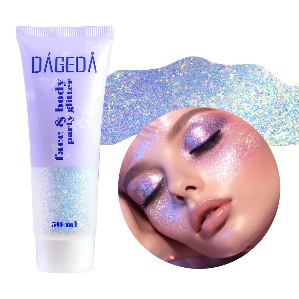 DAGEDA Galaxy Blue front tube showcasing holographic gel for bold shine