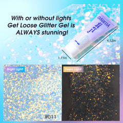 DAGEDA Galaxy Blue applied on eyelid for striking reflective eye detail