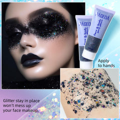 DAGEDA glitter gel texture closeup highlights chunky sequins for bold sparkle