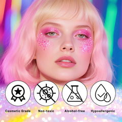 DAGEDA applying glitter to eyelid for instant shimmer and longwear payoff
