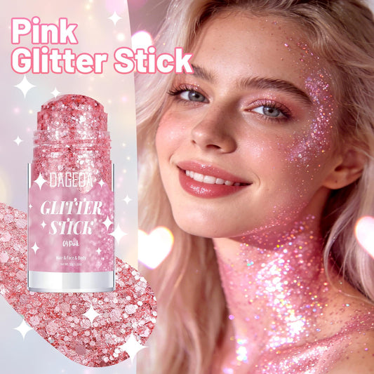 DAGEDA glitter stick close-up texture showing holographic sparkles benefit