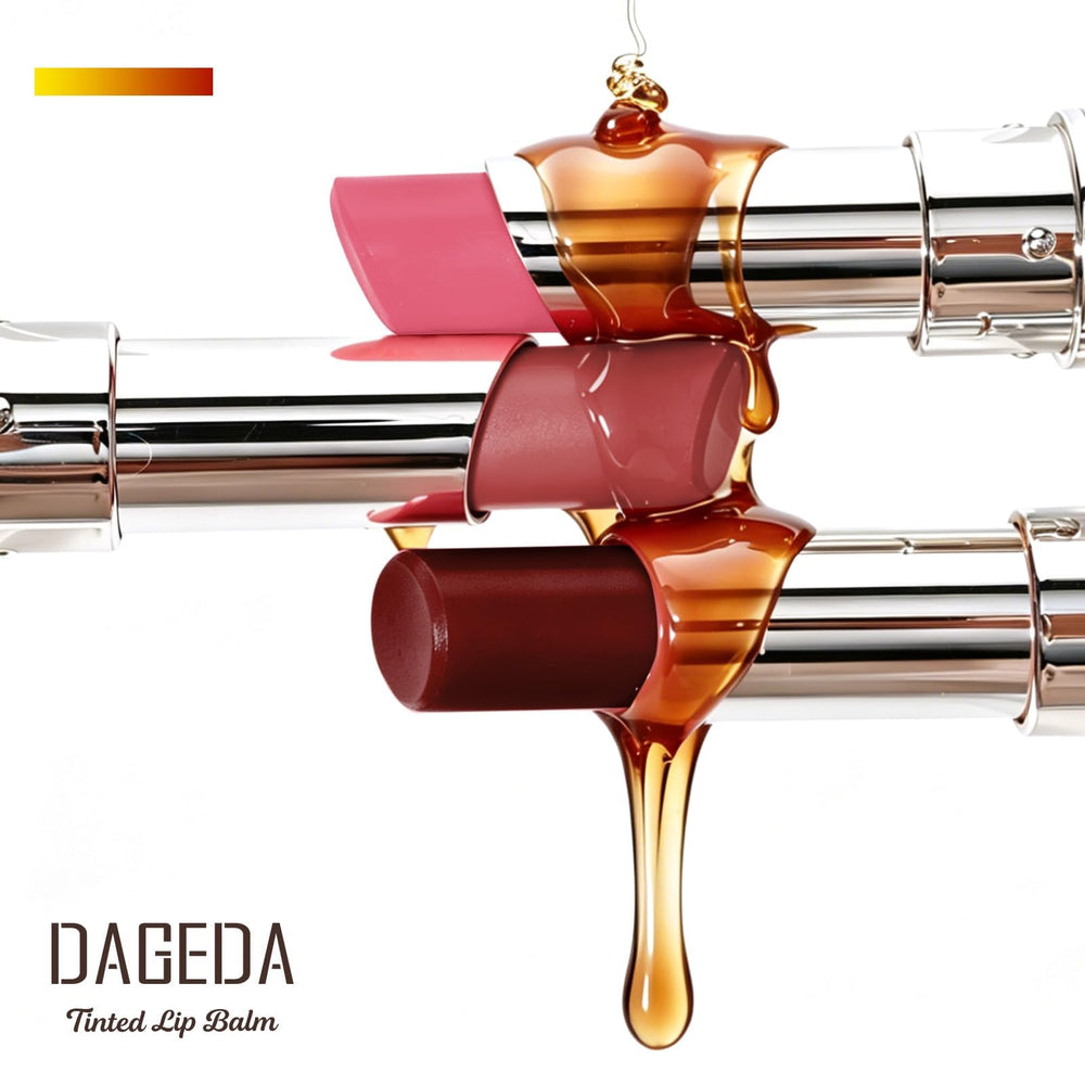 DAGEDA applied on lips demonstrating subtle gloss and hydrated finish