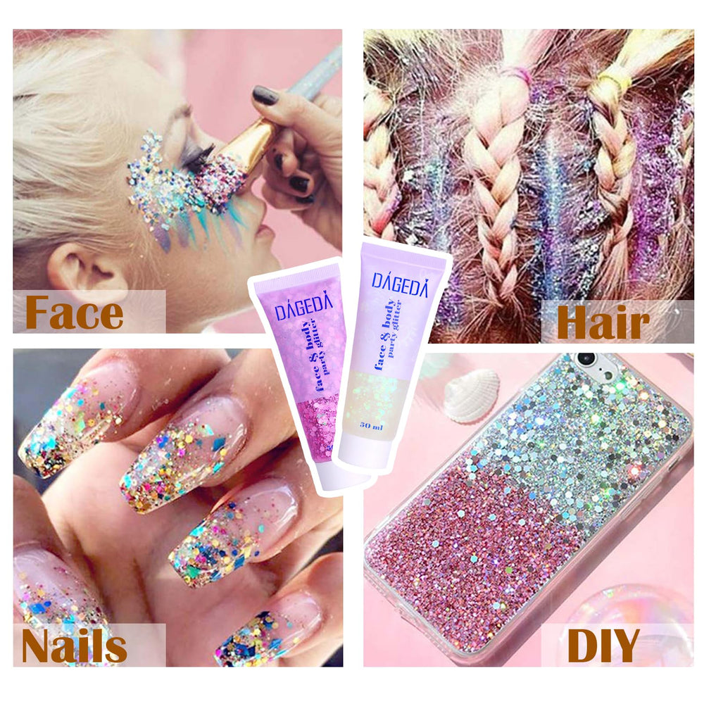 DAGEDA nail accent application showing controlled glitter for creative nails