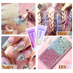 DAGEDA nail accent application showing controlled glitter for creative nails