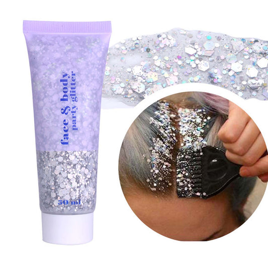 DAGEDA front packaging showing 50ml silver glitter gel and label benefits