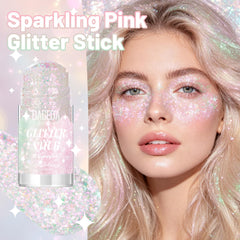 DAGEDA close-up of holographic glitter texture offering multidimensional shine