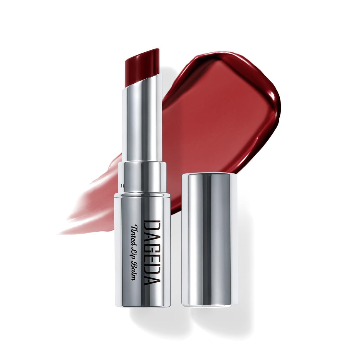DAGEDA front view of tinted lip balm stick showing compact design and ease
