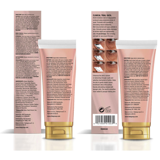 Daggett & Ramsdell tube close-up highlighting 2% oligopeptide concentration benefit
