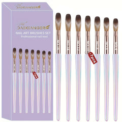 DAIXIANGER front view of 7PCS acrylic nail brush set showing all brushes