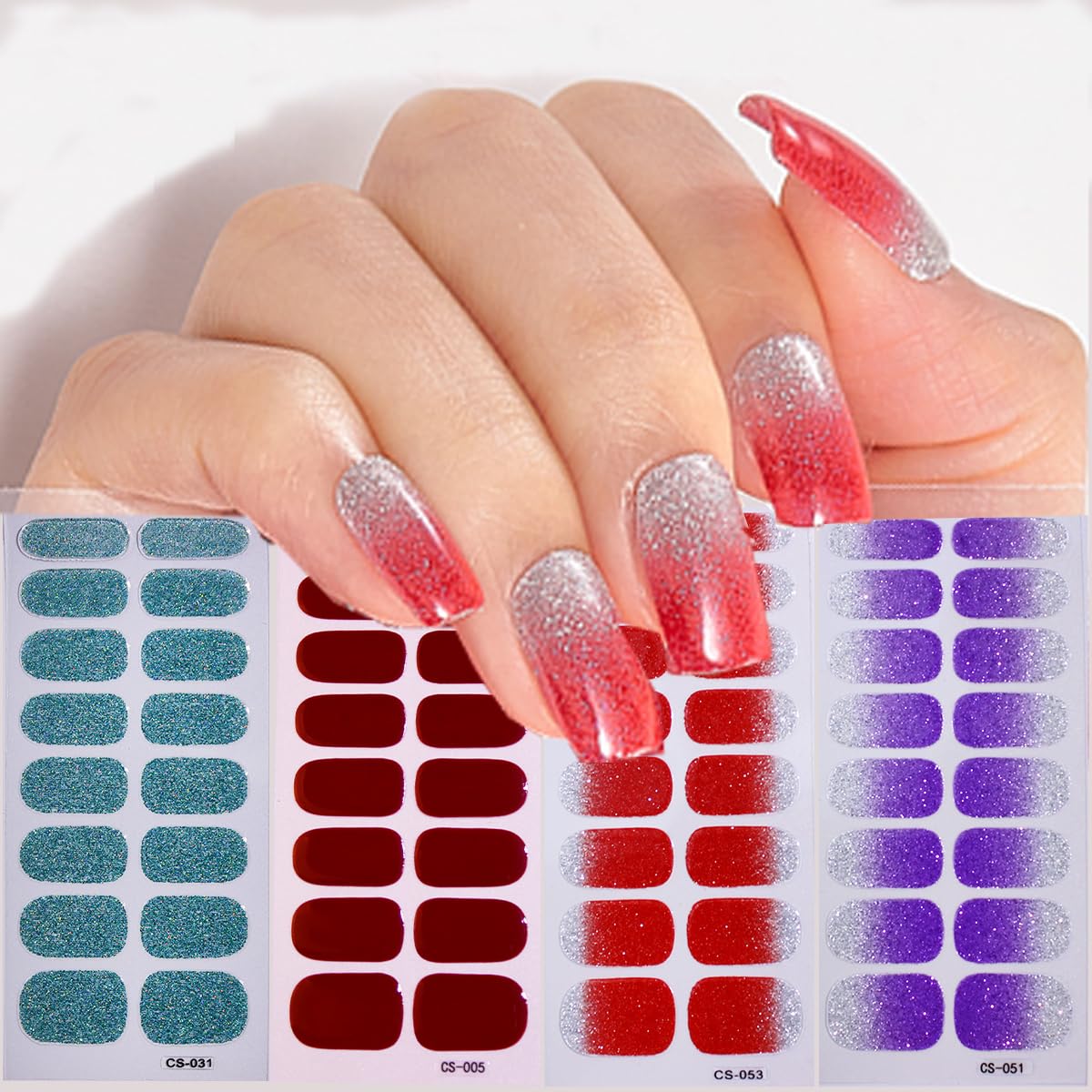 DAJIJIYOU application on model hand demonstrating easy stick-and-press method for fast manicures