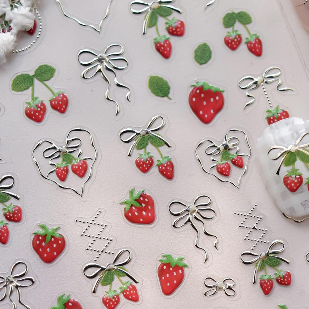DAJIJIYOU strawberry stickers decorating a phone case for versatile craft use