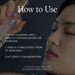 d'alba Piedmont after spray skin glow showing smoother, dewy finish