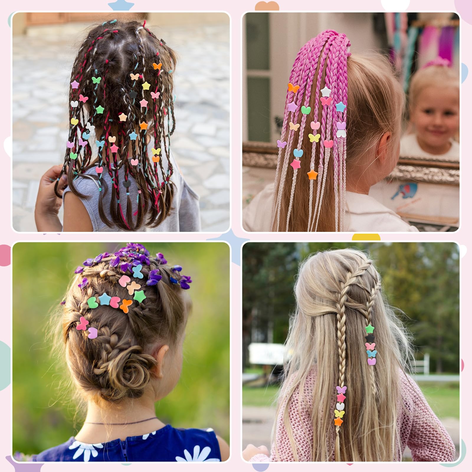 Dalycro beads in kids party hairstyle showing playful, customizable looks