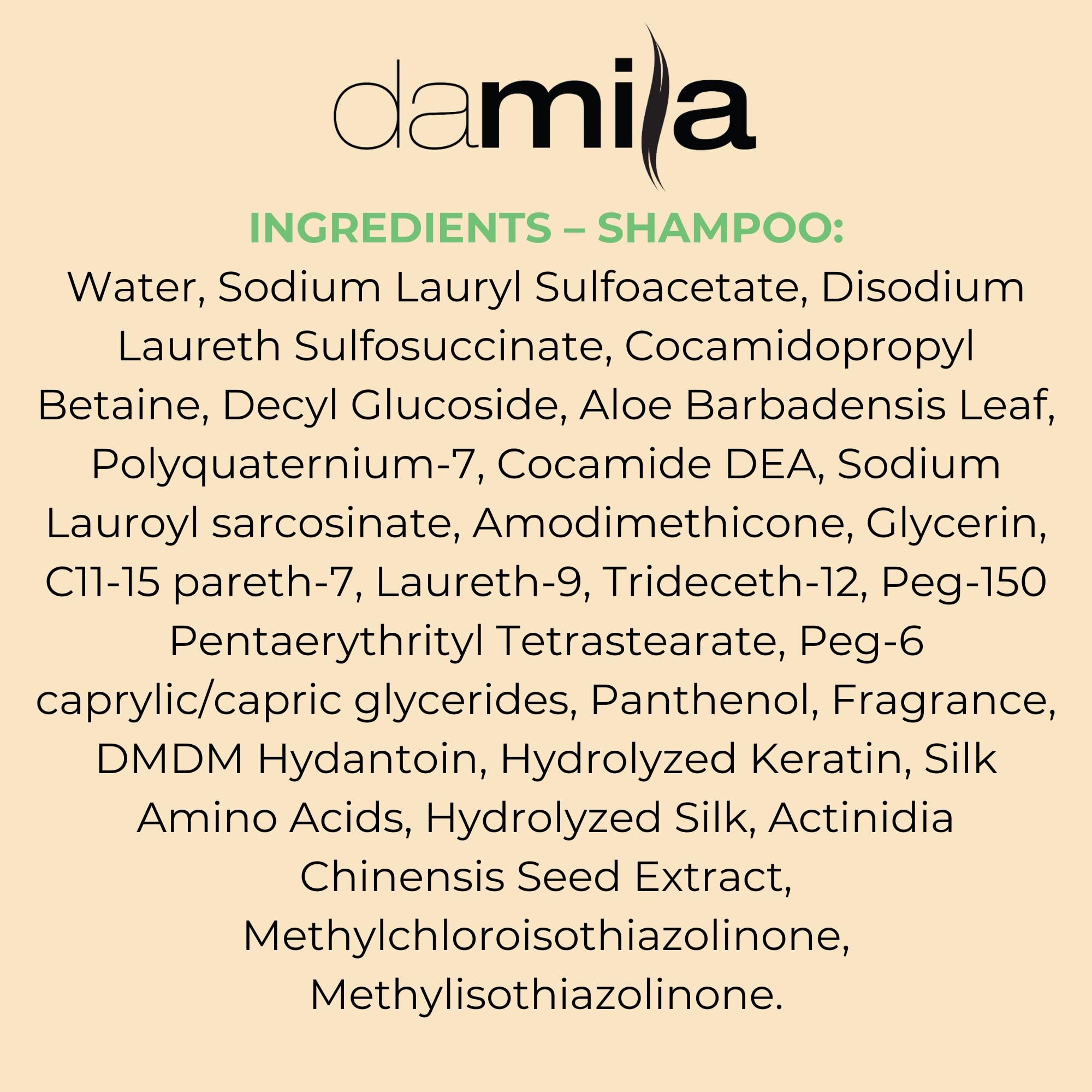 damila model with smooth shiny hair after using the keratin-safe set
