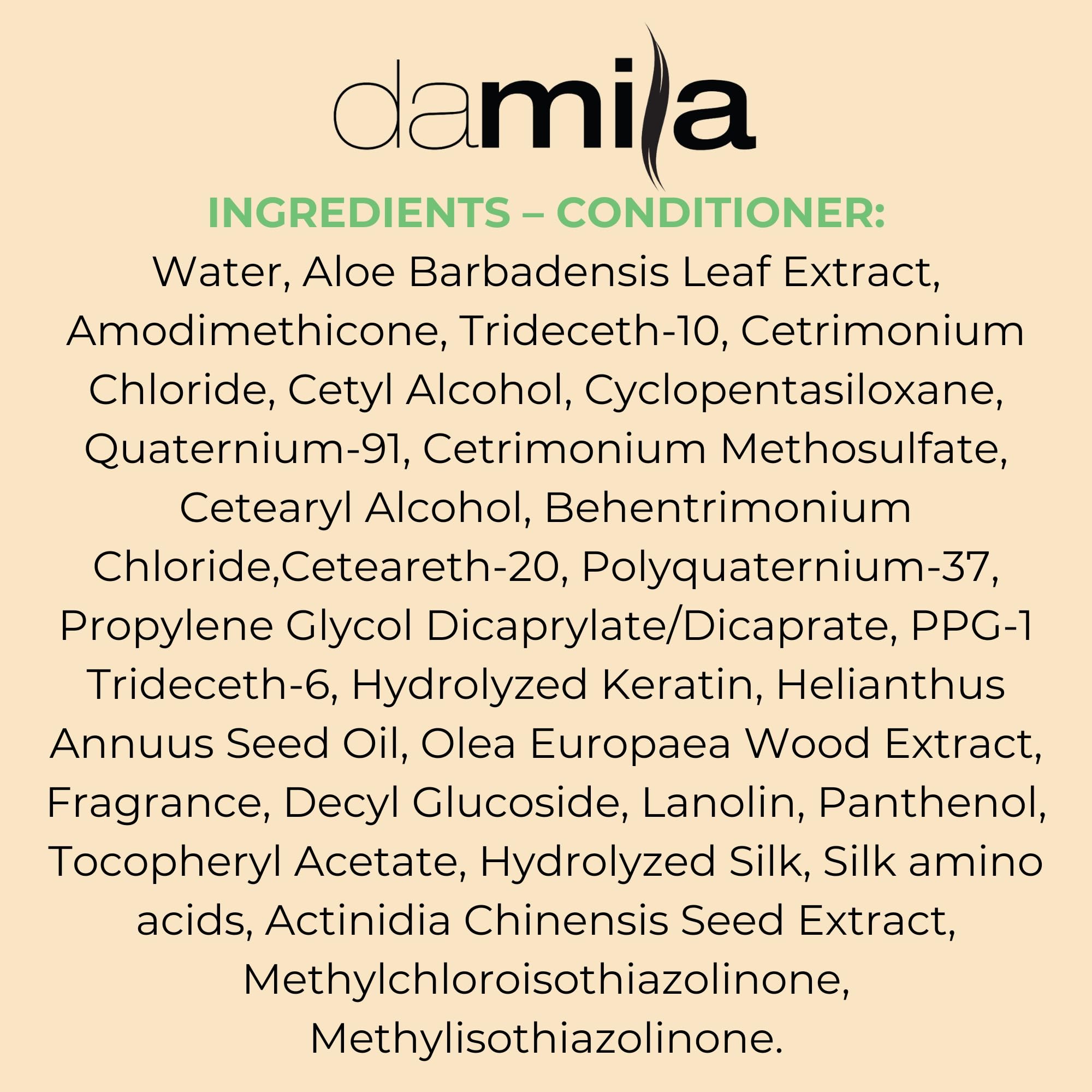 damila salon display of bottles illustrating professional quality supply
