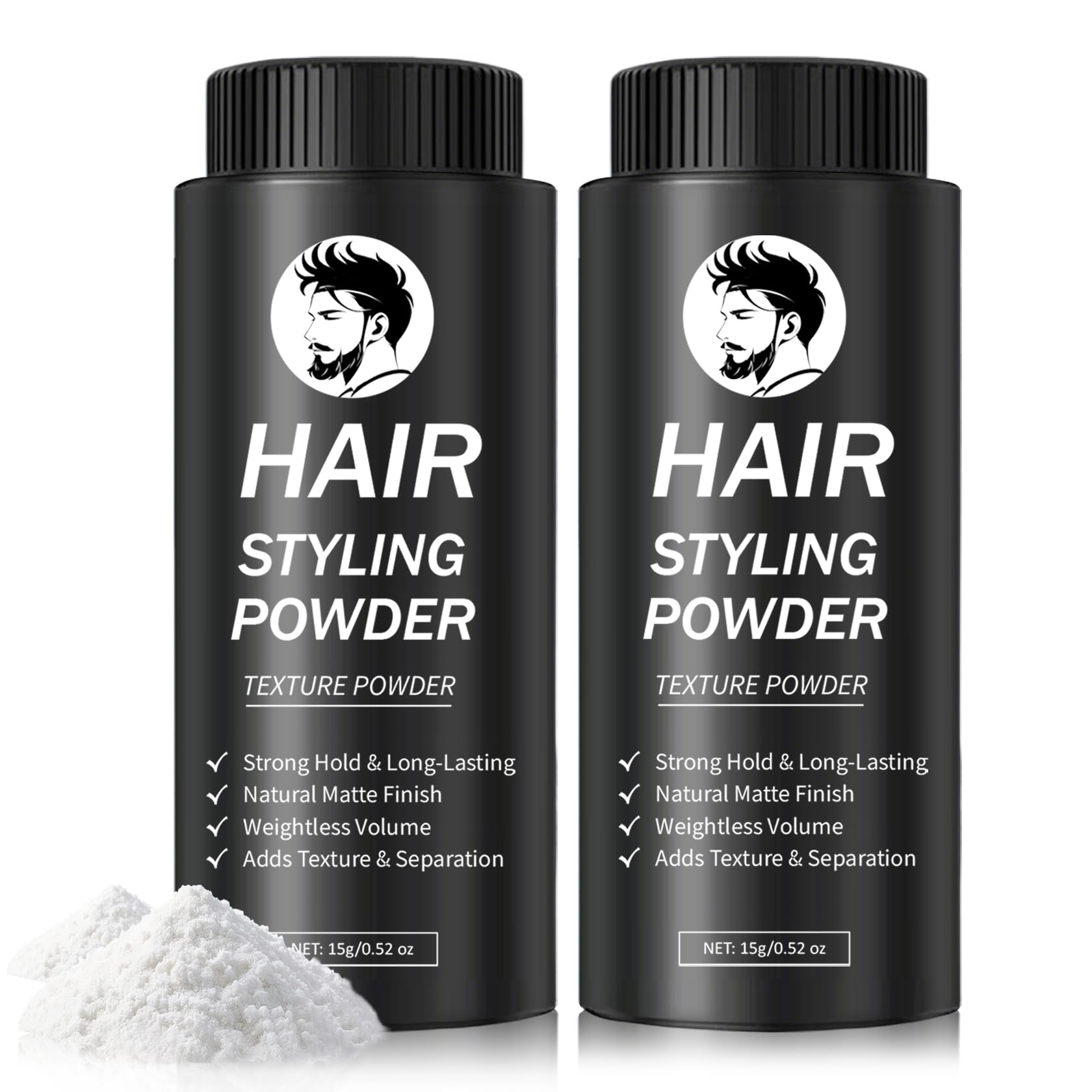DAMUSI front packaging showing two matte powder jars and product benefit