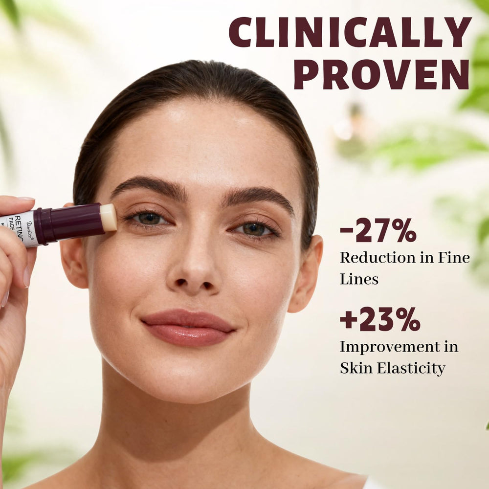 Danliss stick applied along jawline showing instant contouring effect