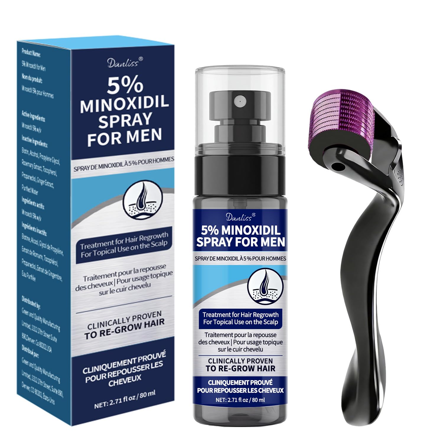 Danliss front bottle showing product and volume, highlights targeted regrowth