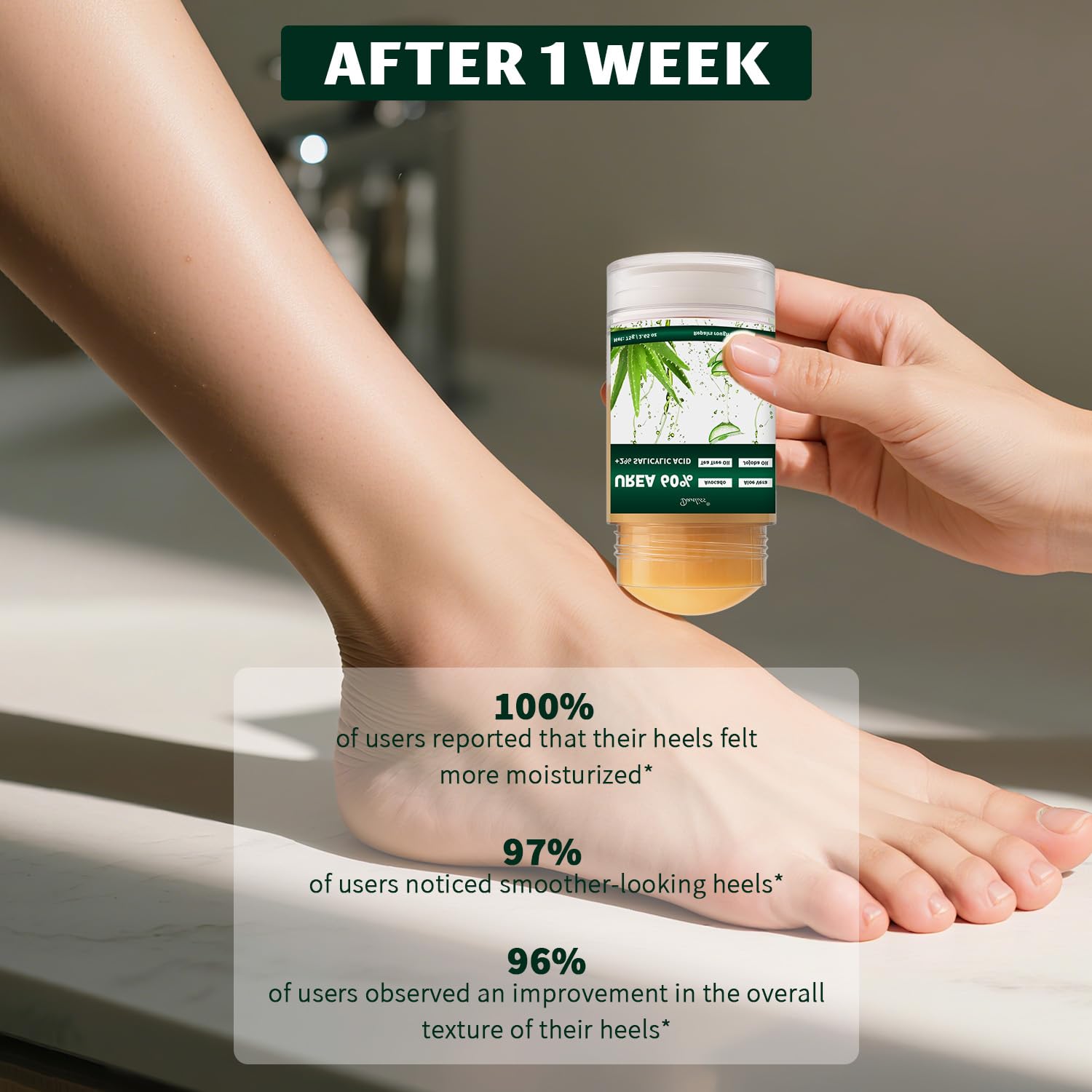 Danliss applied to heel showing targeted callus treatment benefit