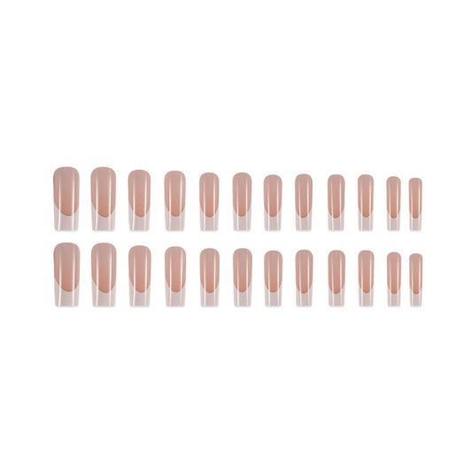 DANMANR close-up white tip detail on acrylic nail shows crisp French edge and salon finish benefit