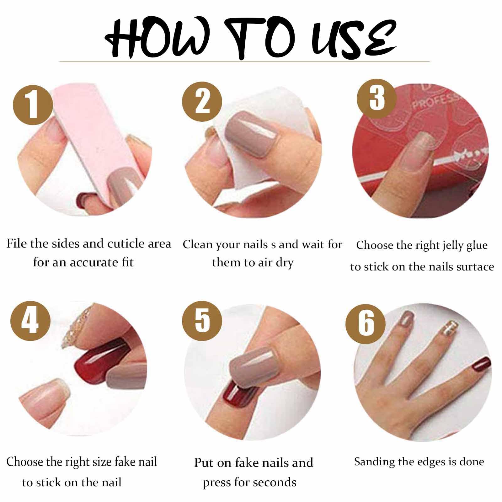 DANMANR layout comparing nail sizes for proper fit and easy selection