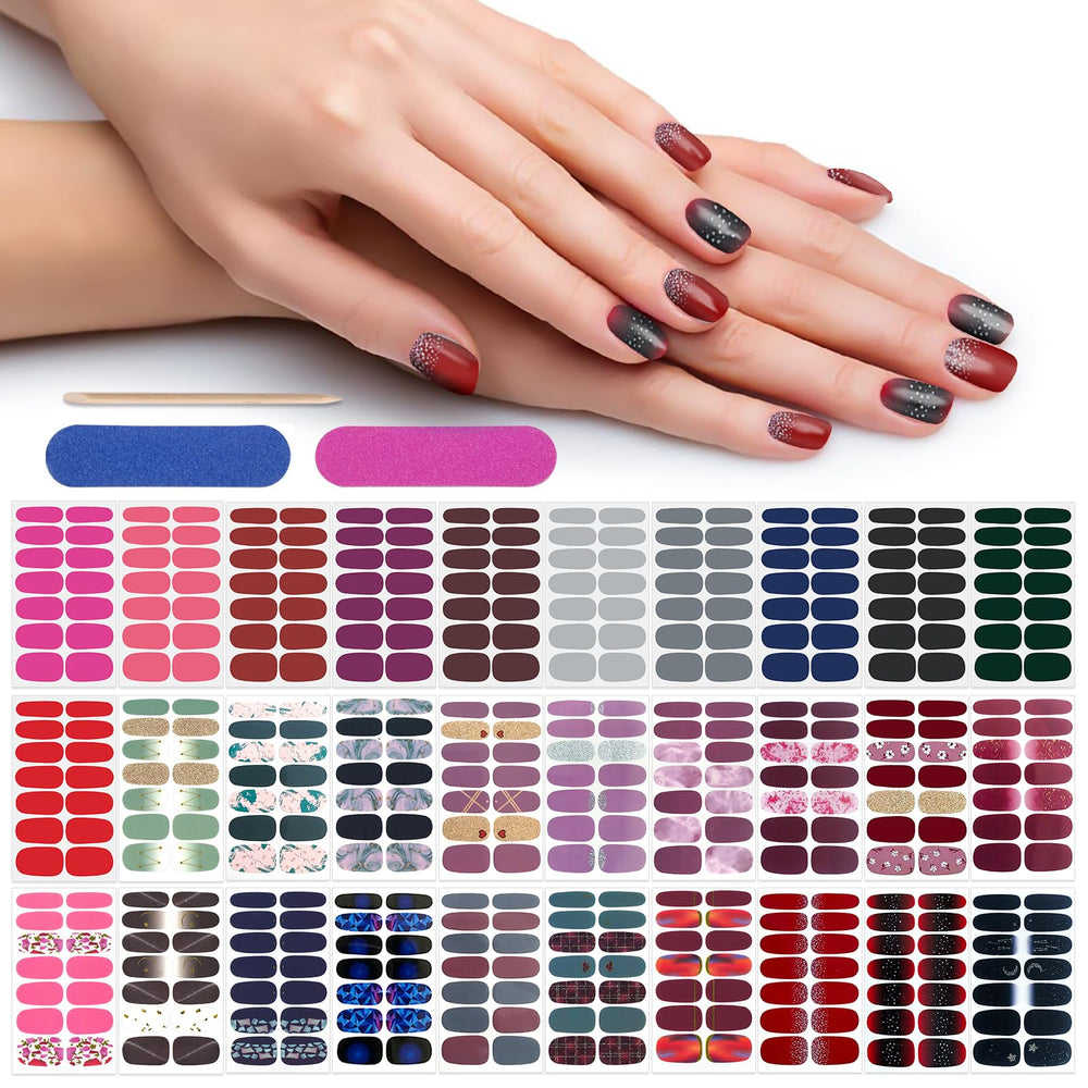 DANNEASY front packaging showing full 30-sheet nail wrap kit and accessories for convenience