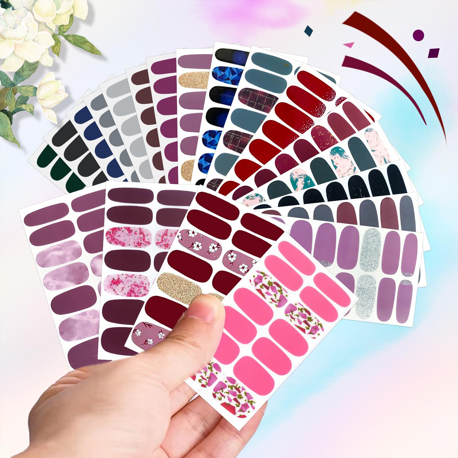 DANNEASY nail strips applied on fingers for a clean, salon-quality look without UV curing