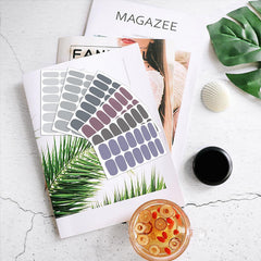 DANNEASY on-hand finished manicure in gray, shows salon-style polish instantly