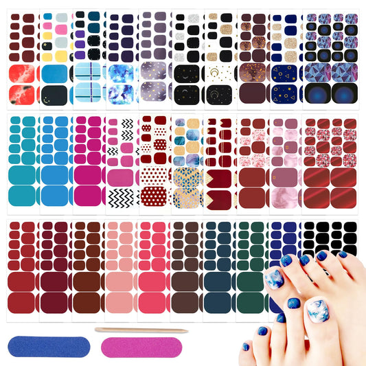 DANNEASY toe nail stickers front pack showing designs and easy application benefit