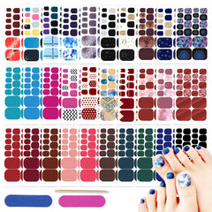 DANNEASY toe nail stickers front pack showing designs and easy application benefit