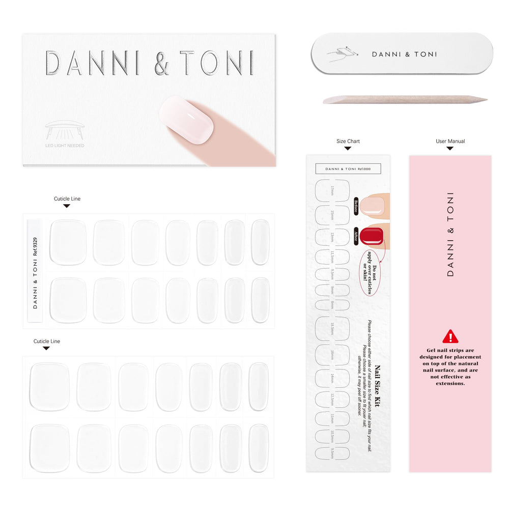 DANNI & TONI before and after wear comparison showing long-lasting gloss