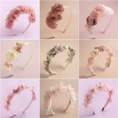 DANRENPANG close-up gauze flower with pearl center highlighting delicate texture and charm