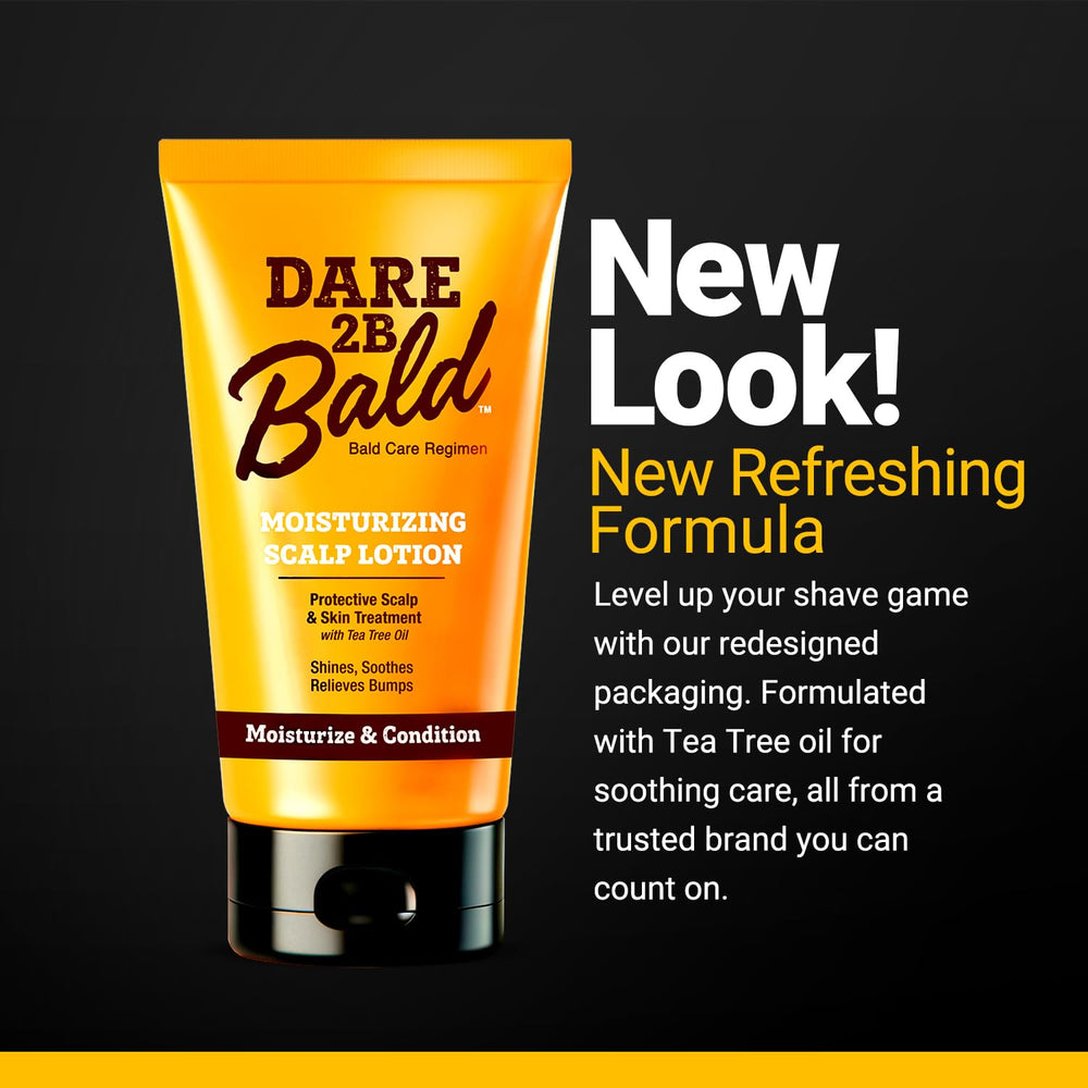 Dare 2B Bald applied to shaved scalp demonstrating soothing relief
