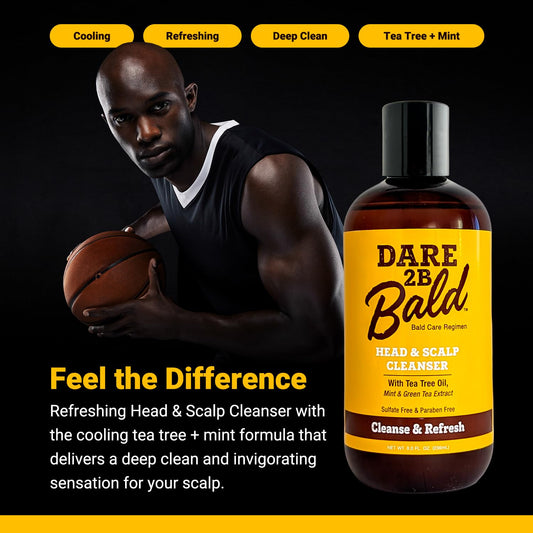 Dare To Be Bald pump top close-up for easy dispensing benefit