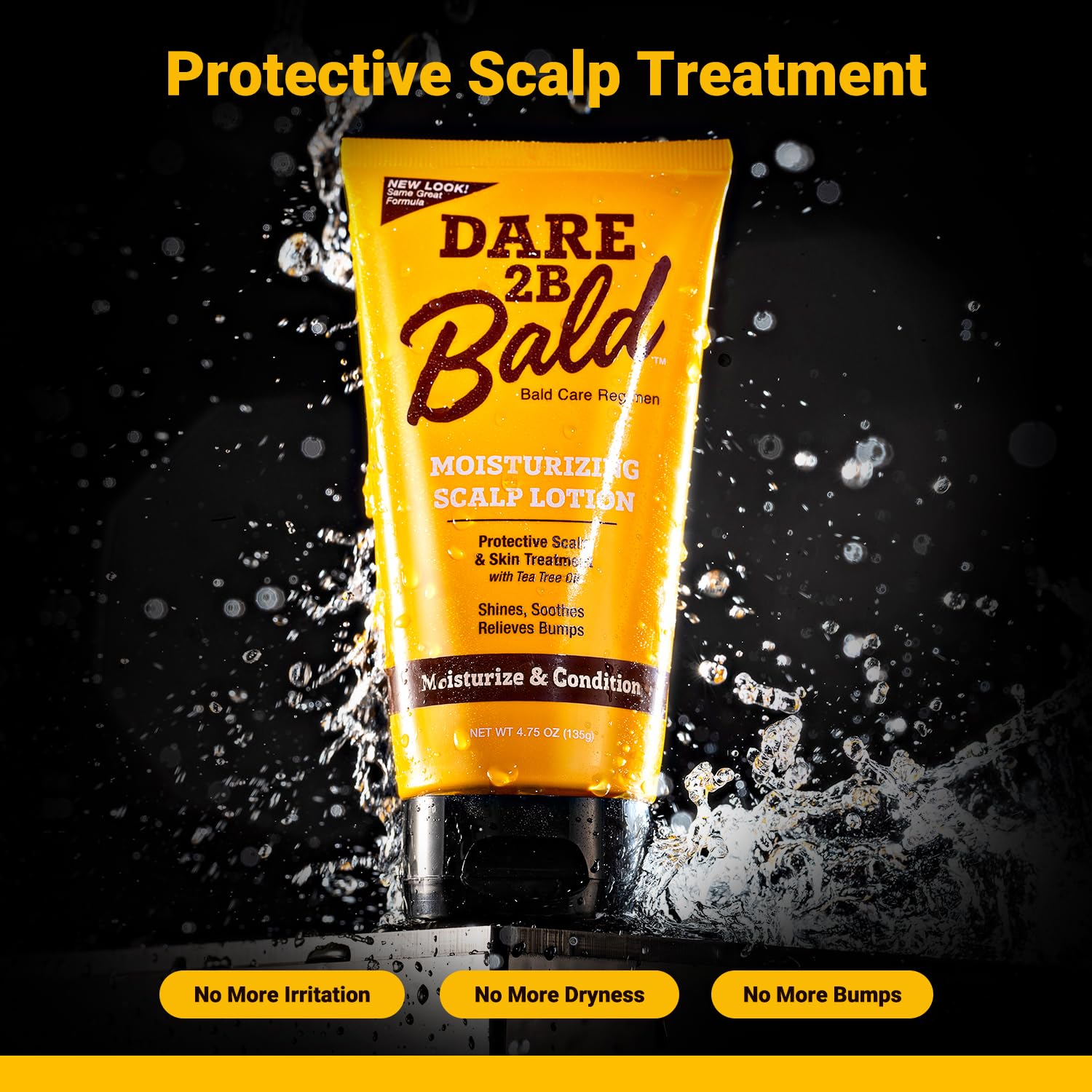 Dare 2B Bald tube next to hand indicating compact 4.75 oz portability