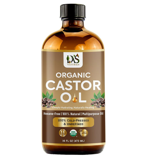 DAS NATURALS amber PET bottle front showing clean organic packaging and protection