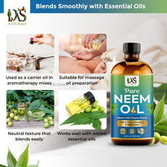DAS NATURALS hair treatment ingredients arranged to indicate scalp-care use