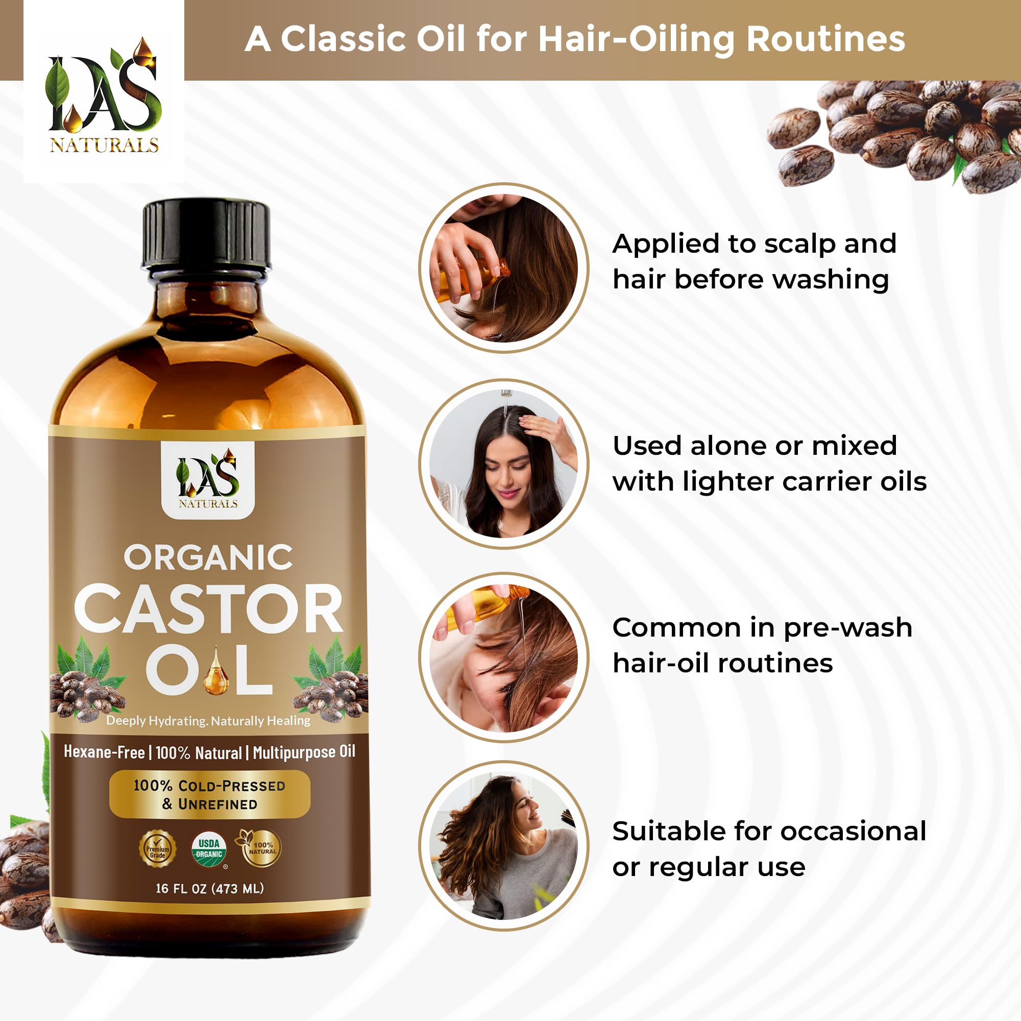 DAS NATURALS label close-up with USDA organic seal demonstrating certification trust
