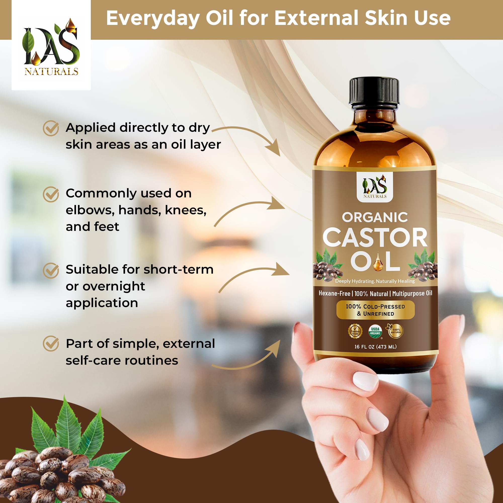 DAS NATURALS massaged into scalp to illustrate ease of use and improved manageability
