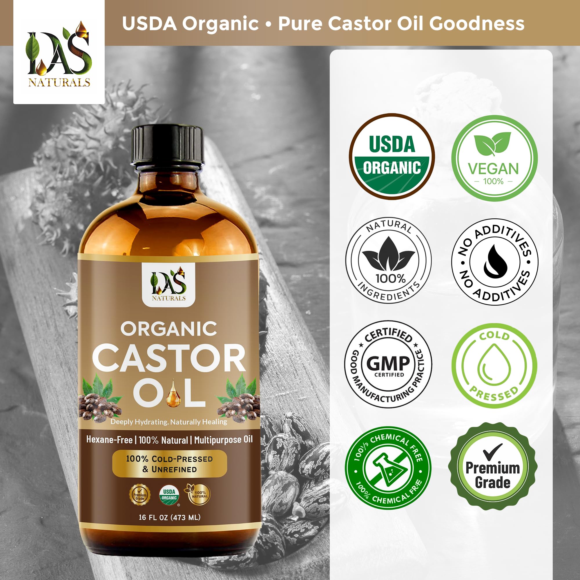 DAS NATURALS 16 fl oz bottle in hand to show scale for long-lasting supply