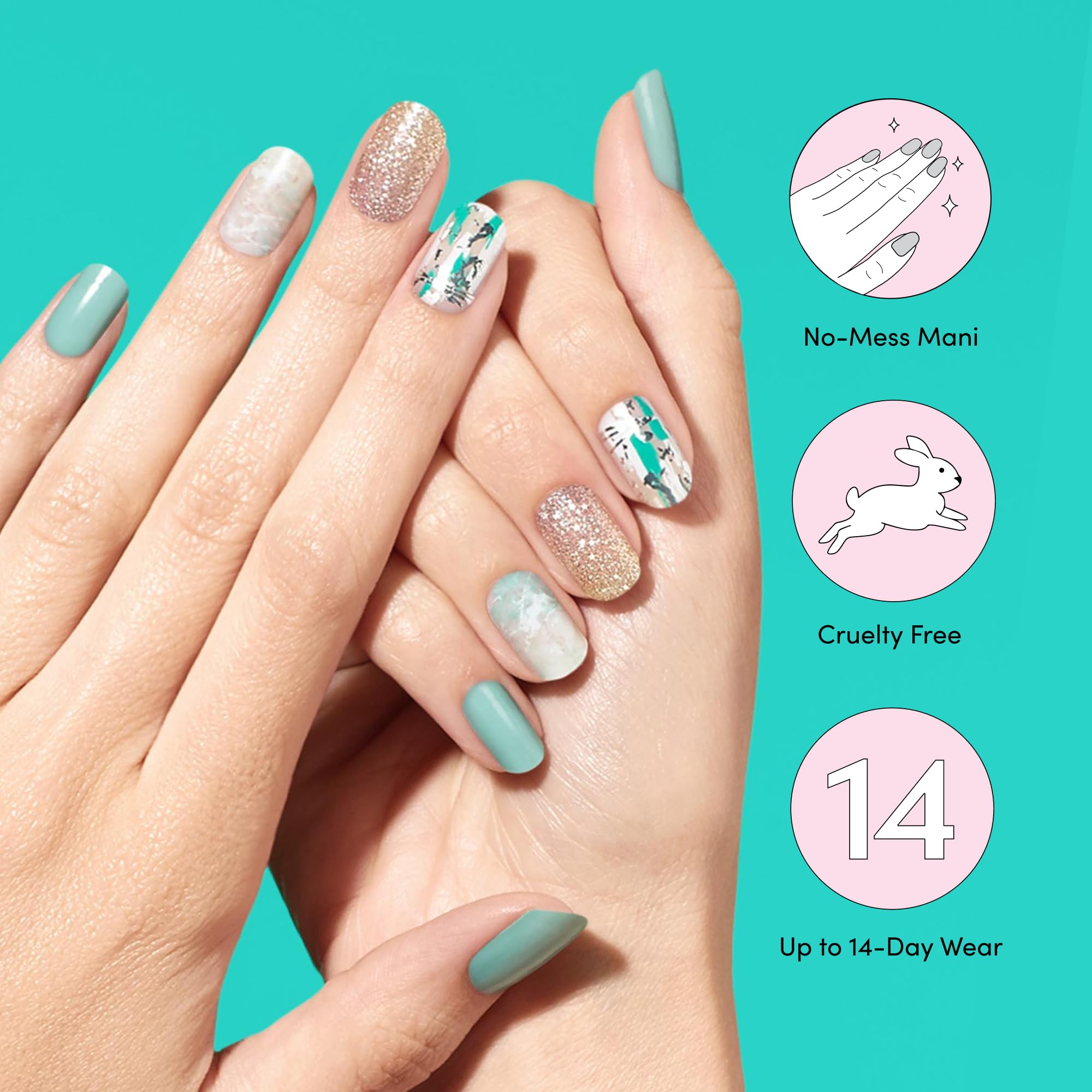Contents of Dashing Diva kit with strips, prep pad, and file for easy application