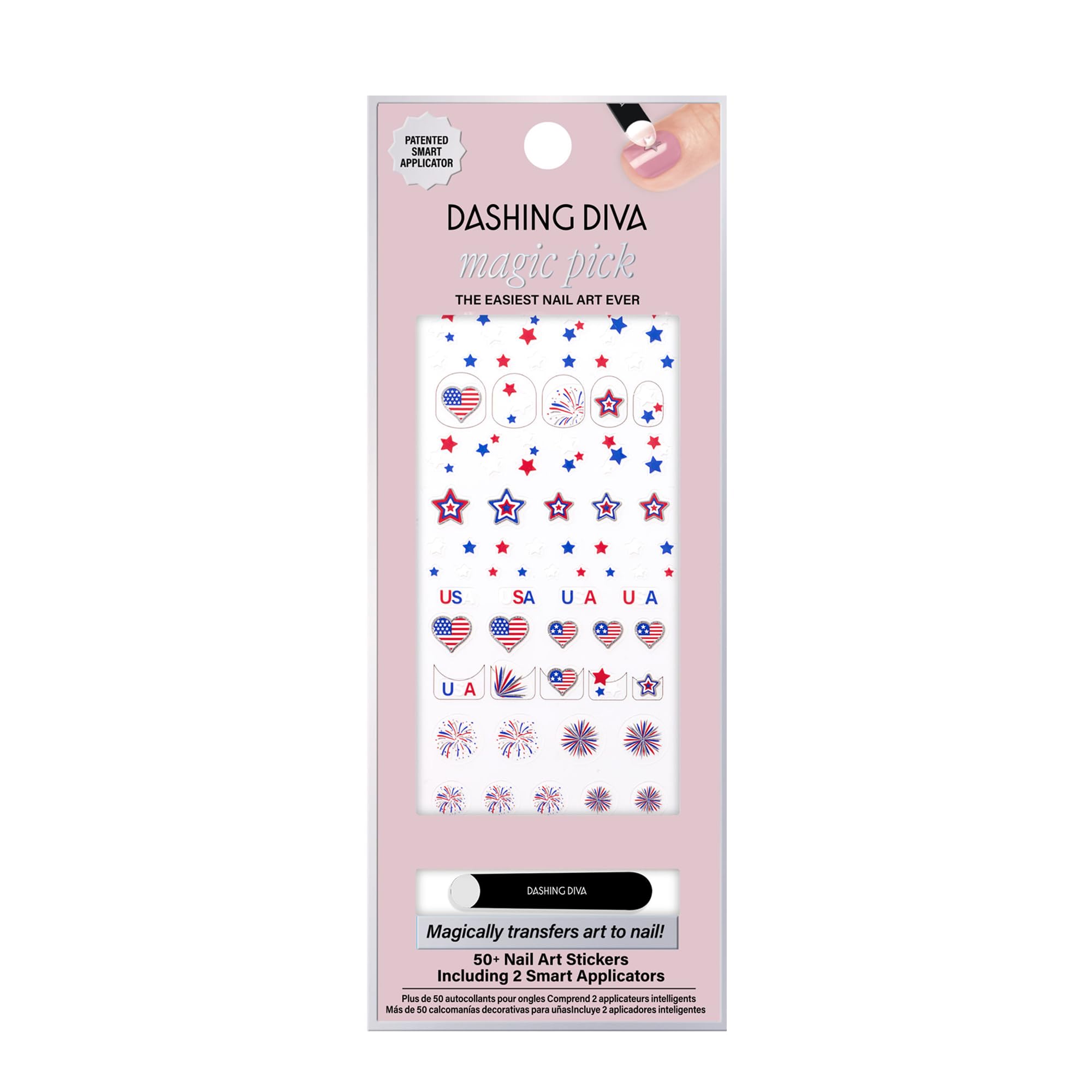Dashing Diva front packaging showing Firework City set and included tools for easy selection