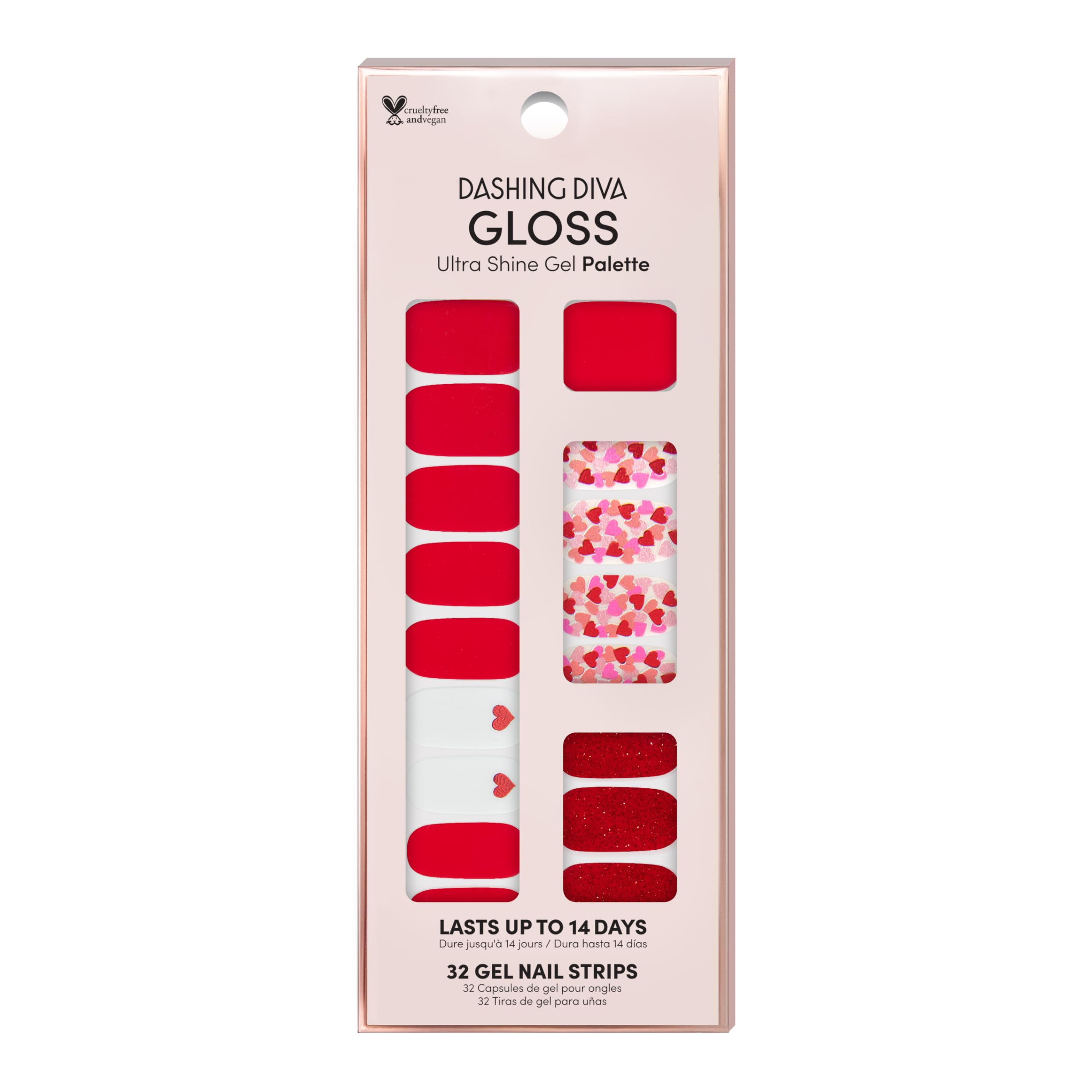 Dashing Diva front packaging showing Girl Crush heart glitter design and glossy finish