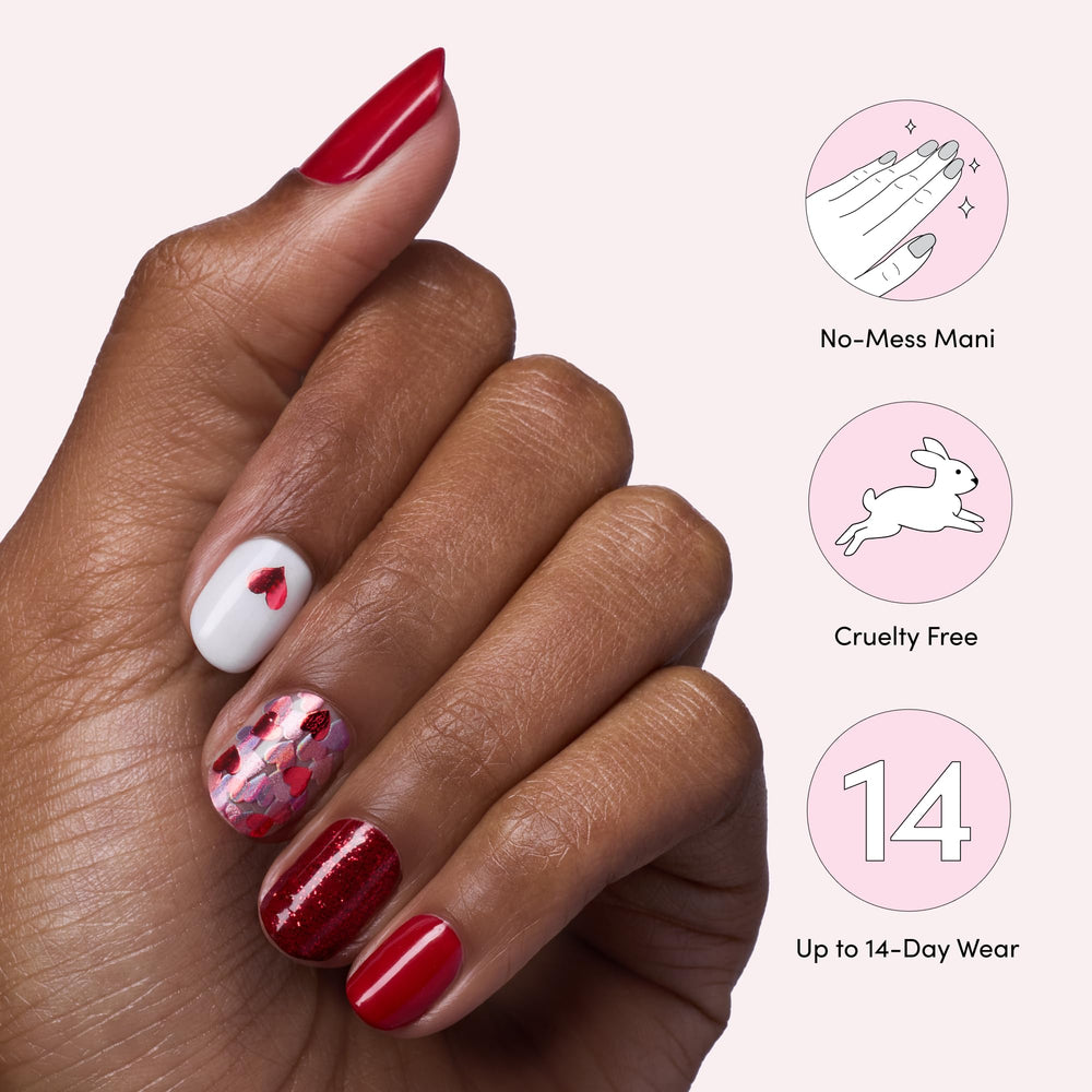 Dashing Diva worn manicure on hands showing long-lasting shine