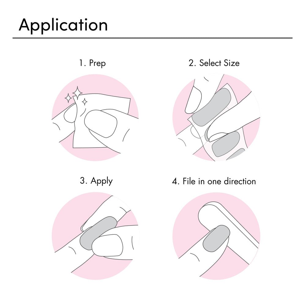 Dashing Diva kit contents with prep pad and file showing easy, complete application