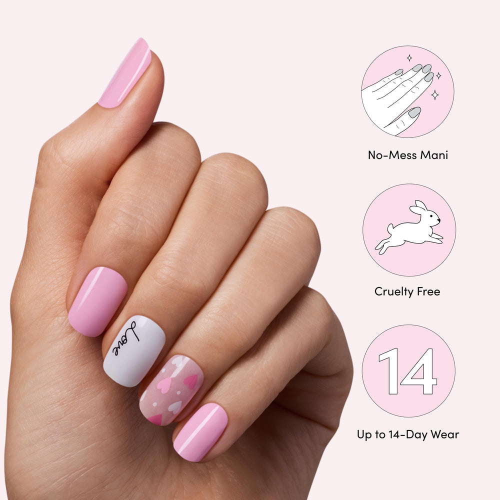 Dashing Diva finished manicure on hands illustrating polished, salon-like shine